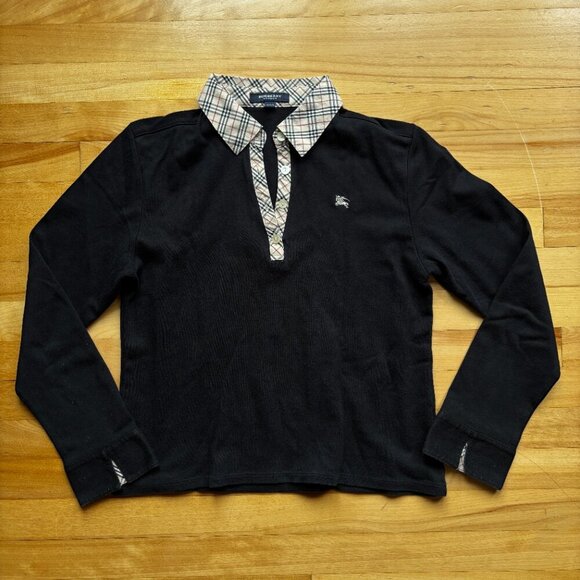 Burberry London Girls' Plaid Collar Long Sleeve Polo Shirt - Size 160A - Picture 6 of 13
